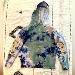 Civil Regime - Roses Hoodie in Ocean Lightning Wash